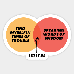 Venn Diagram: Songtext Let it be Sticker